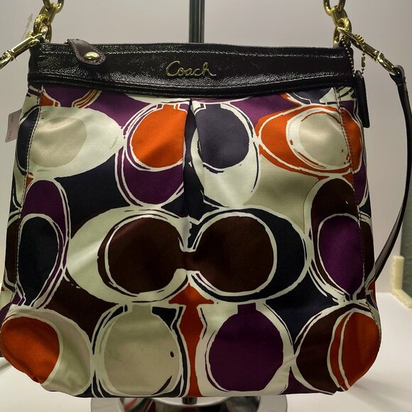 Coach Ashley Scarf Print Hippie Shoulder Hand Bag Crossbody F20016 NWT - RARE - Picture 1 of 7